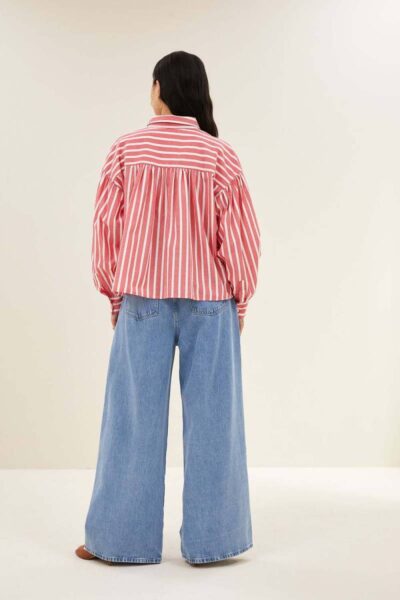 Sarah short red stripe blouse By-Bar Amsterdam