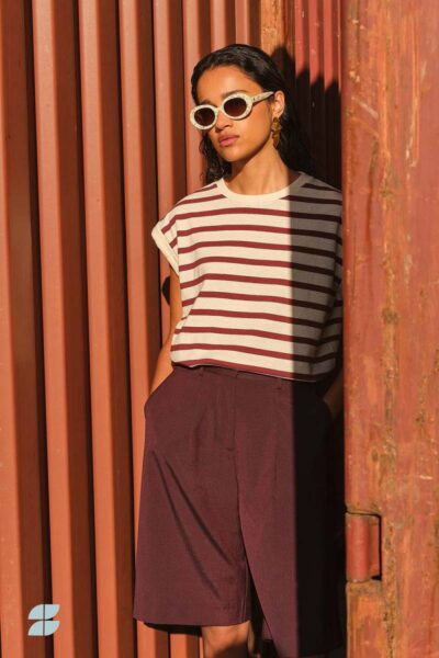 Tobi stripe top grain wine By-Bar Amsterdam