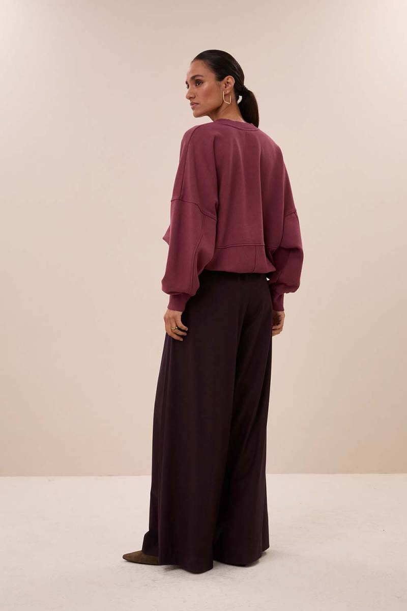Malyn logo sweater burgundy crush By-Bar Amsterdam - Afbeelding 5