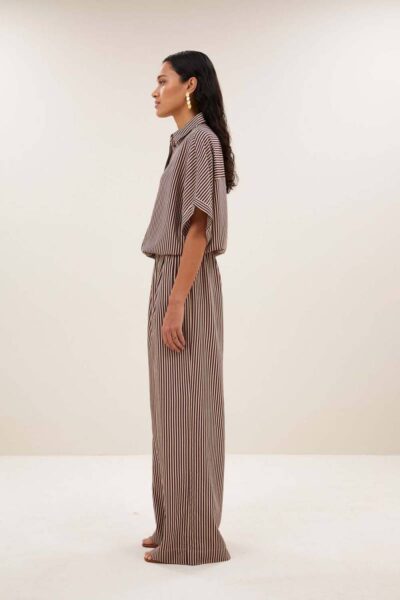 Sunny stripe blouse burgundy By-Bar Amsterdam