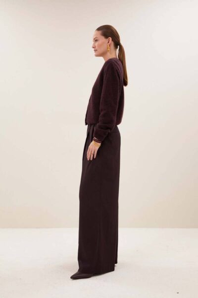 Cleo cardigan deep wine By-Bar Amsterdam