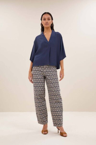 Owen viscose blouse winter blue By-Bar Amsterdam