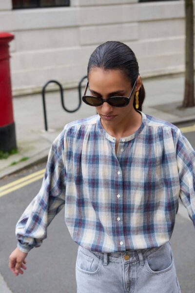 Nyka tokyo check blouse By-Bar Amsterdam