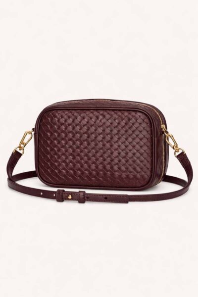 Kelsey braided chocolate bag By-Bar Amsterdam