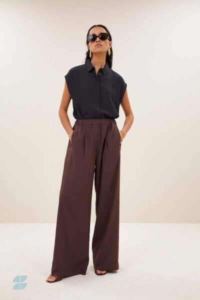 Celin tan stripe pants tanning By-Bar Amsterdam