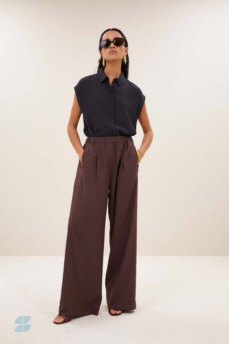 Celin tan stripe pants tanning By-Bar Amsterdam - Afbeelding 2