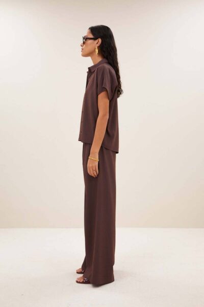 Barley tan stripe blouse tanning By-Bar Amsterdam