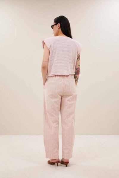 Nilou flame stripe top rose By-Bar Amsterdam