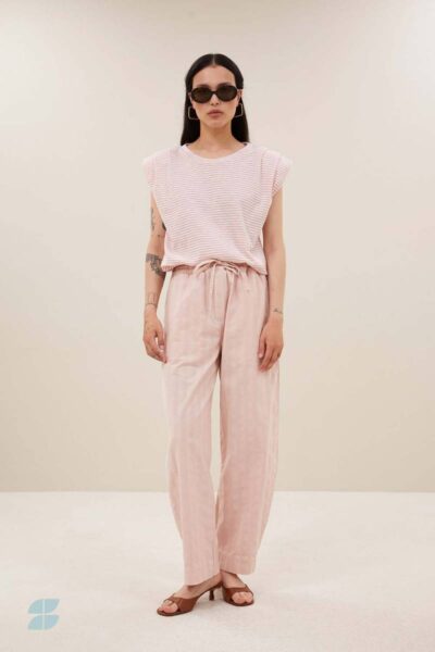 Nilou flame stripe top rose By-Bar Amsterdam