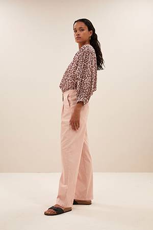 Lucy ceetah blouse pink print By-Bar Amsterdam