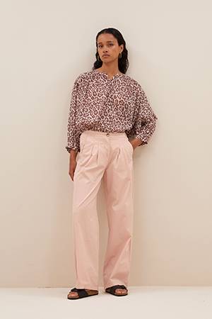Lucy ceetah blouse pink print By-Bar Amsterdam