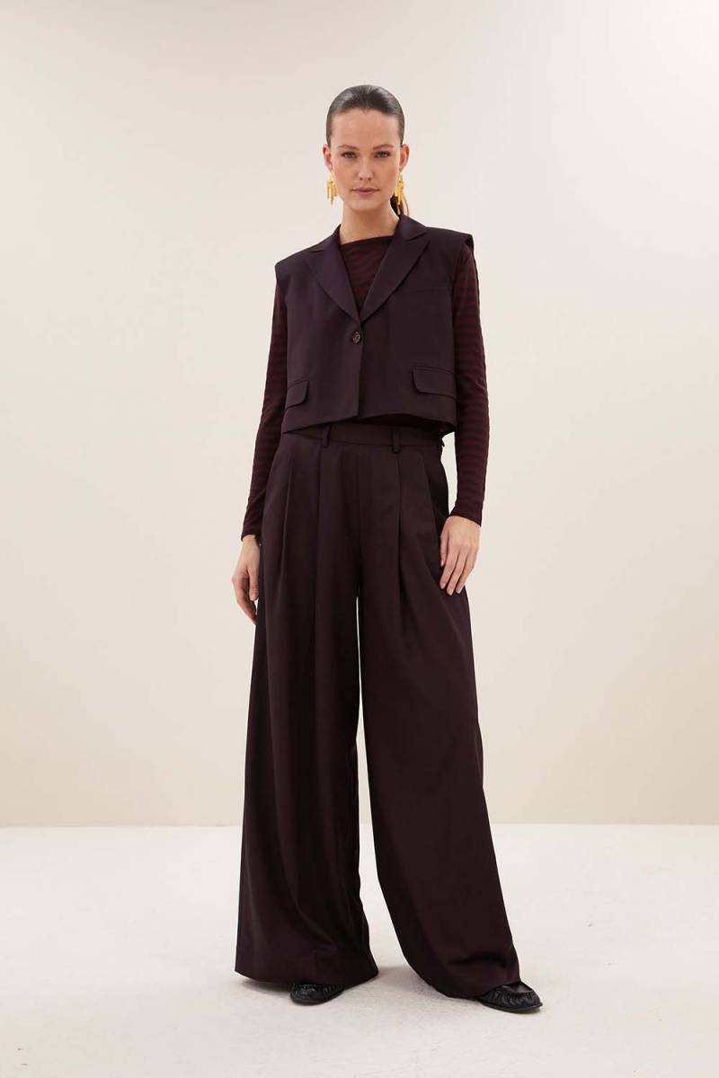 Bobi gilet dark wine By-Bar Amsterdam - Afbeelding 3