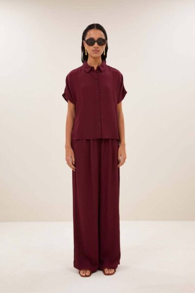 Benji viscose pants wine By-Bar Amsterdam