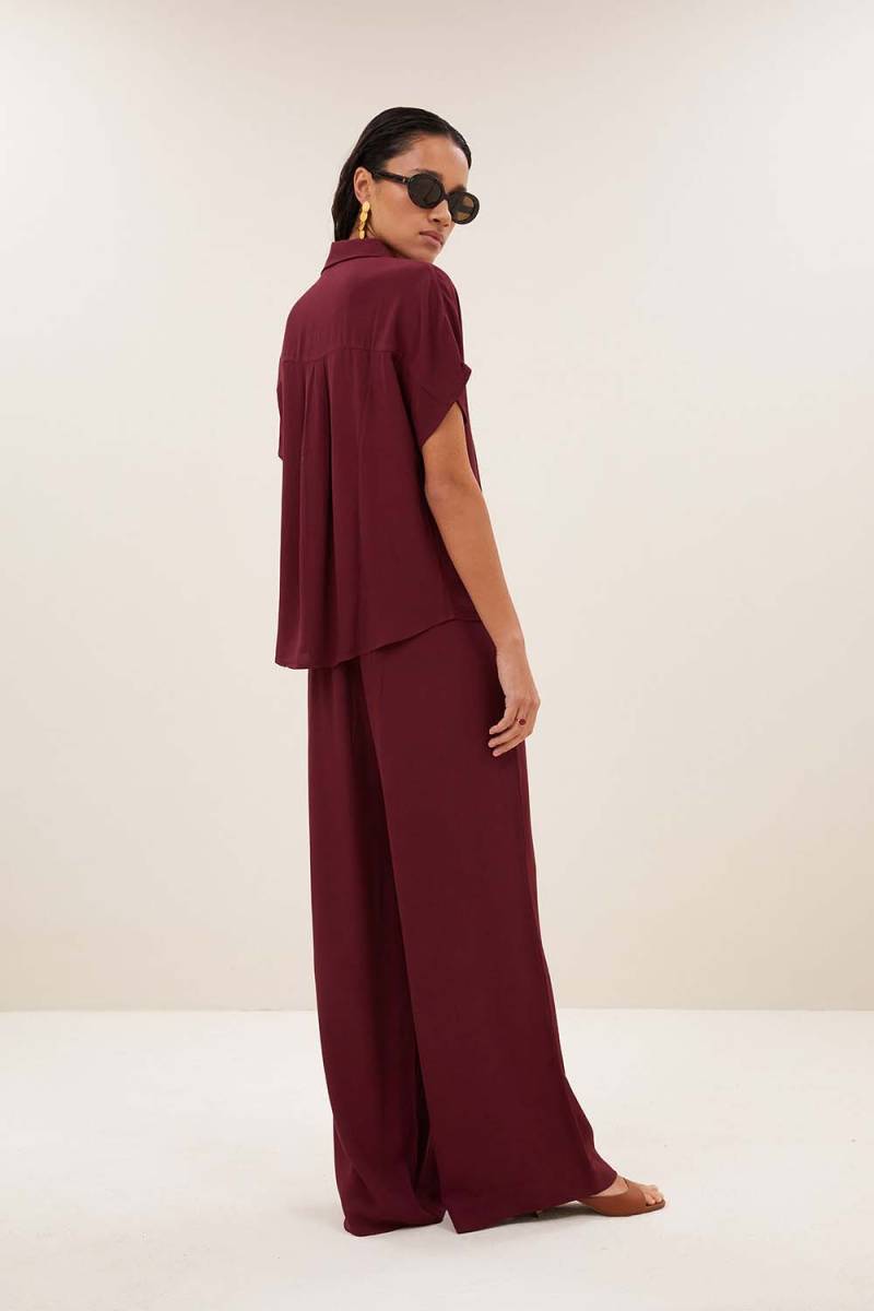 Benji viscose pants wine By-Bar Amsterdam - Afbeelding 5