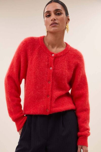 Meya cardigan lipstick By-Bar Amsterdam