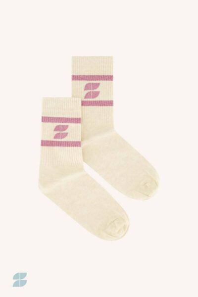 Logo sparkle oyster socks ash rose By-Bar