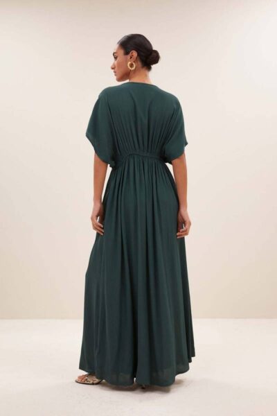 Long twill dress dried basil By-Bar Amsterdam