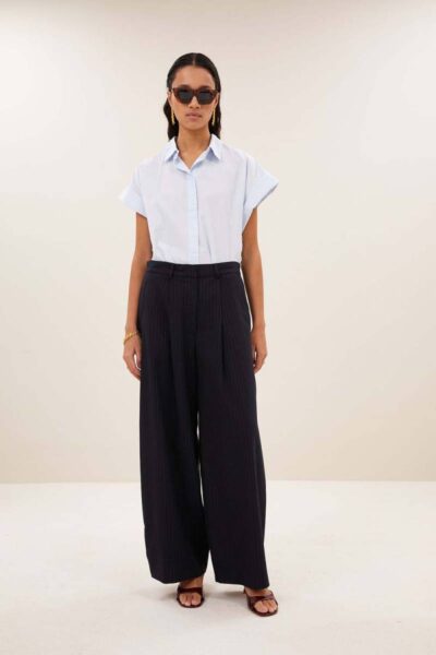 Pixie chambray blouse light blue By-Bar Amsterdam