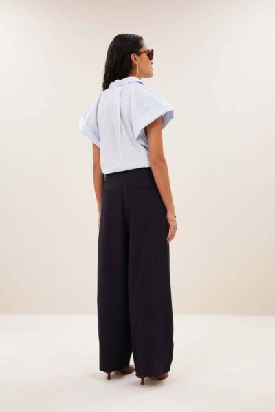 Pixie chambray blouse light blue By-Bar Amsterdam