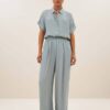 Benji viscose pants mystic sage By-Bar Amsterdam