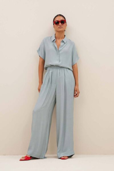 Benji viscose pants mystic sage By-Bar Amsterdam