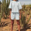 Olivia bleahed denim blouse By-Bar Amsterdam