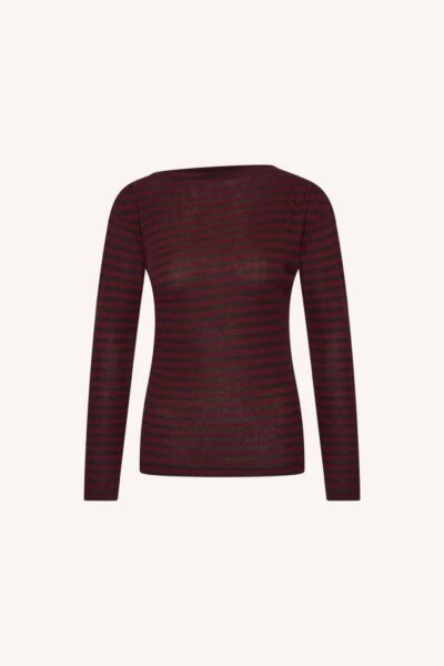 Leya melange stripe top pecan By-Bar Amsterdam