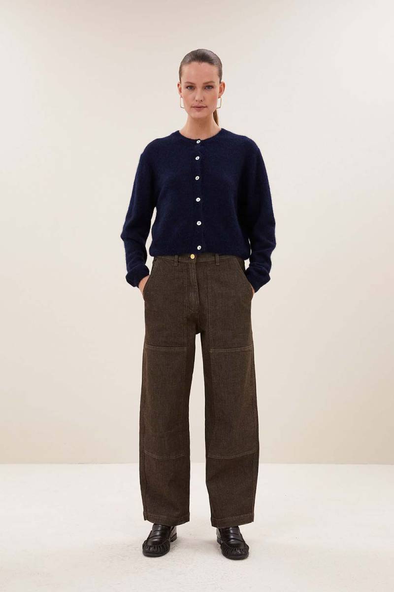 Jenna worker jeans dark brown By-Bar Amsterdam - Afbeelding 2