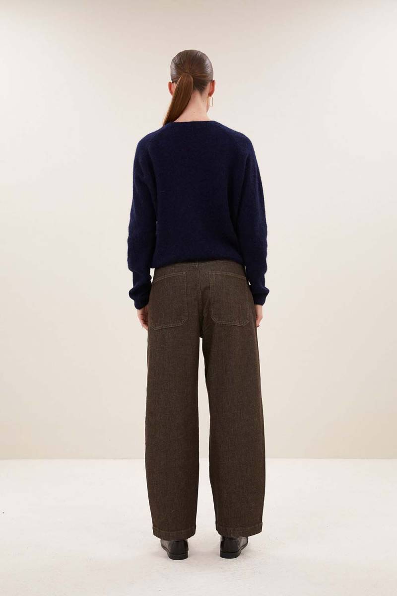 Jenna worker jeans dark brown By-Bar Amsterdam - Afbeelding 5
