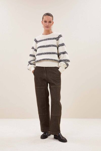 Jenna worker jeans dark brown By-Bar Amsterdam