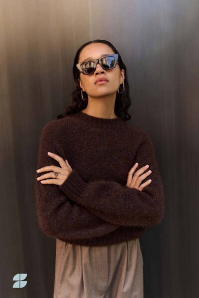 Sonny sparkle pullover dark brown By-Bar Amsterdam