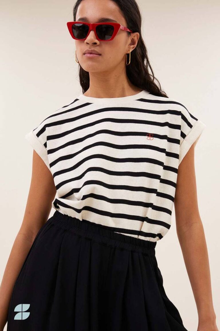Tobi stripe logo top grain black By-Bar Amsterdam