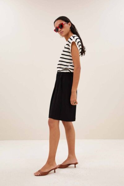 Tobi stripe logo top grain black By-Bar Amsterdam