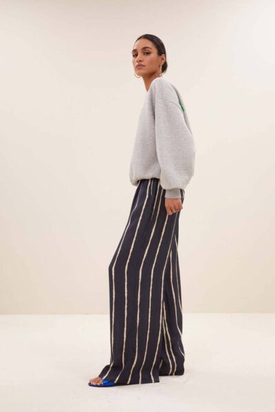 Bibi lucky curve sweater grey mel By-Bar Amsterdam