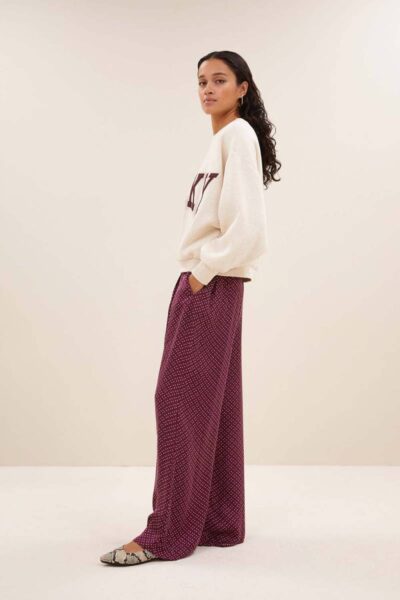 Bibi patchwork sweater oyster mel By-Bar Amsterdam