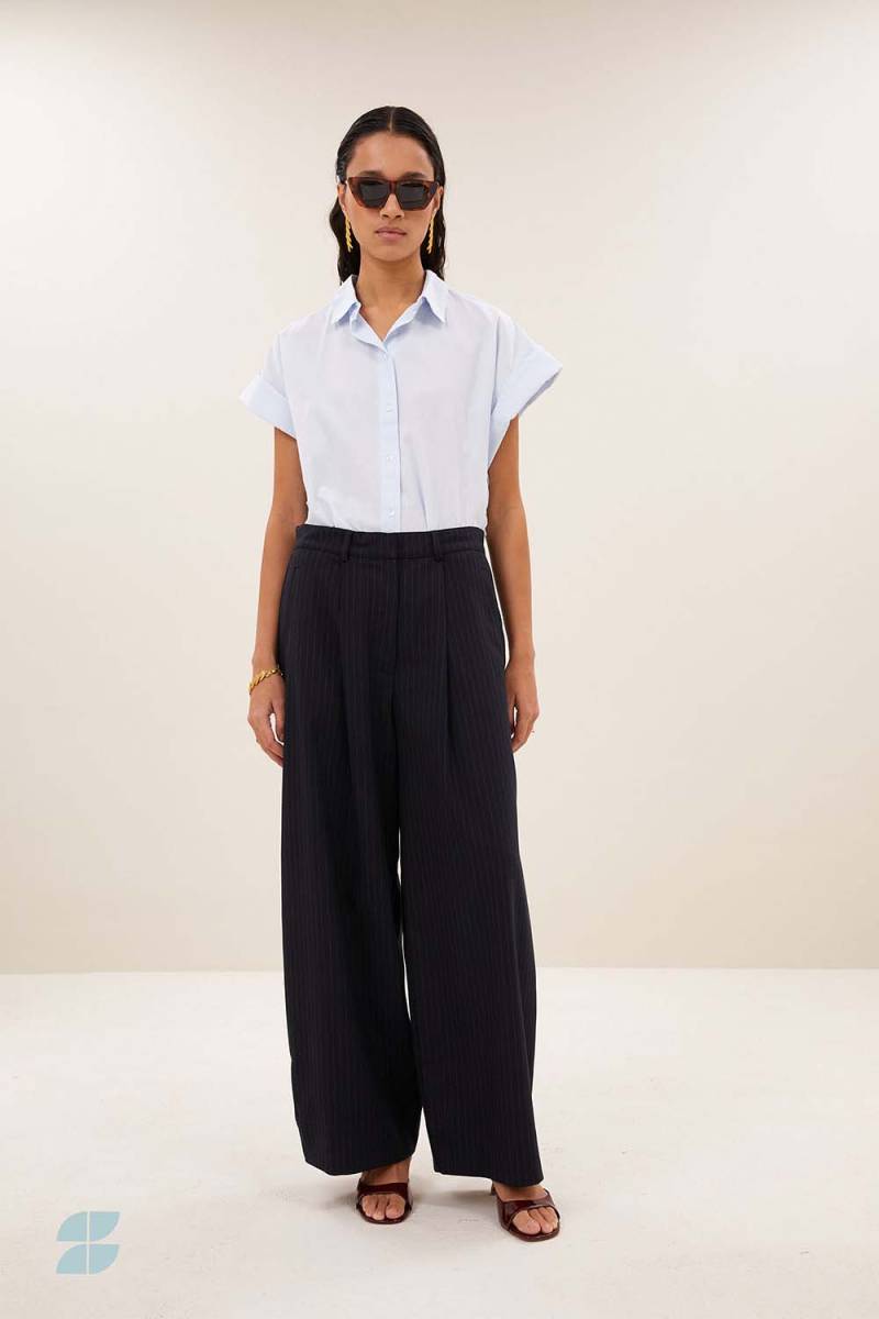 Frida pinstripe pants midnight By-Bar Amsterdam - Afbeelding 3