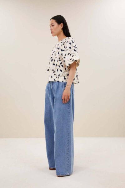 Olivia botanic blouse midnight By-Bar Amsterdam