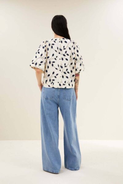 Olivia botanic blouse midnight By-Bar Amsterdam