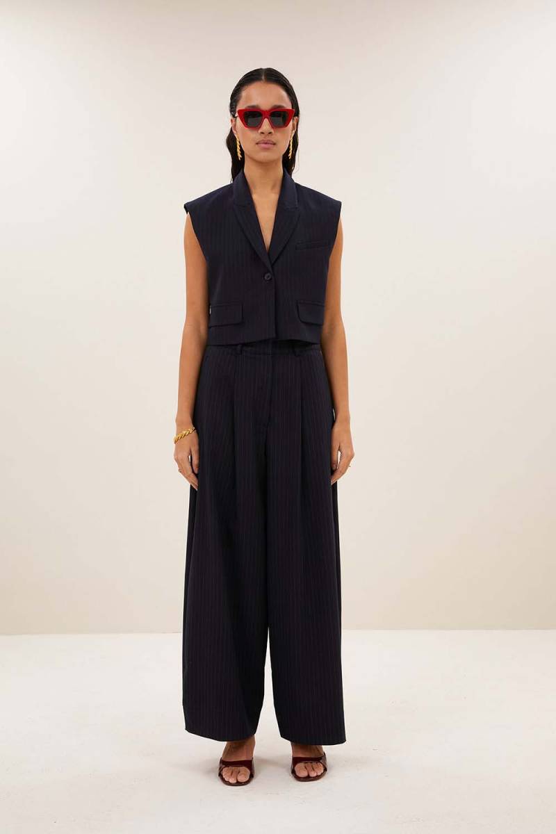 Frida pinstripe pants midnight By-Bar Amsterdam - Afbeelding 2