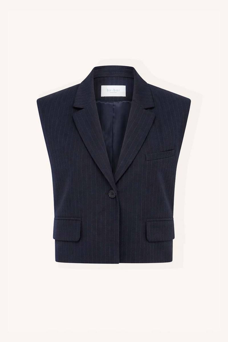 Bobi pinstripe gilet midnight By-Bar Amsterdam - Afbeelding 5