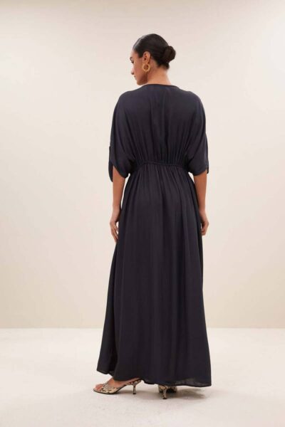 Long satin dress midnight By-Bar Amsterdam
