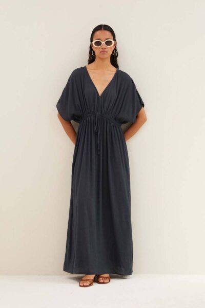 Long dress charcoal By-Bar Amsterdam