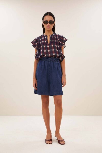 Danee ikat blouse wine By-Bar Amsterdam
