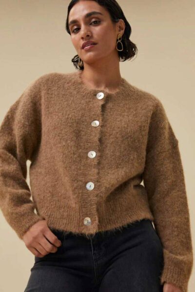 Riley eco cardigan camel By-Bar Amsterdam