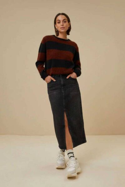 Sue denim skirt dark grey By-Bar Amsterdam