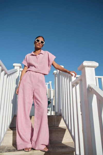 Benji linen pants dusty pink By-Bar Amsterdam