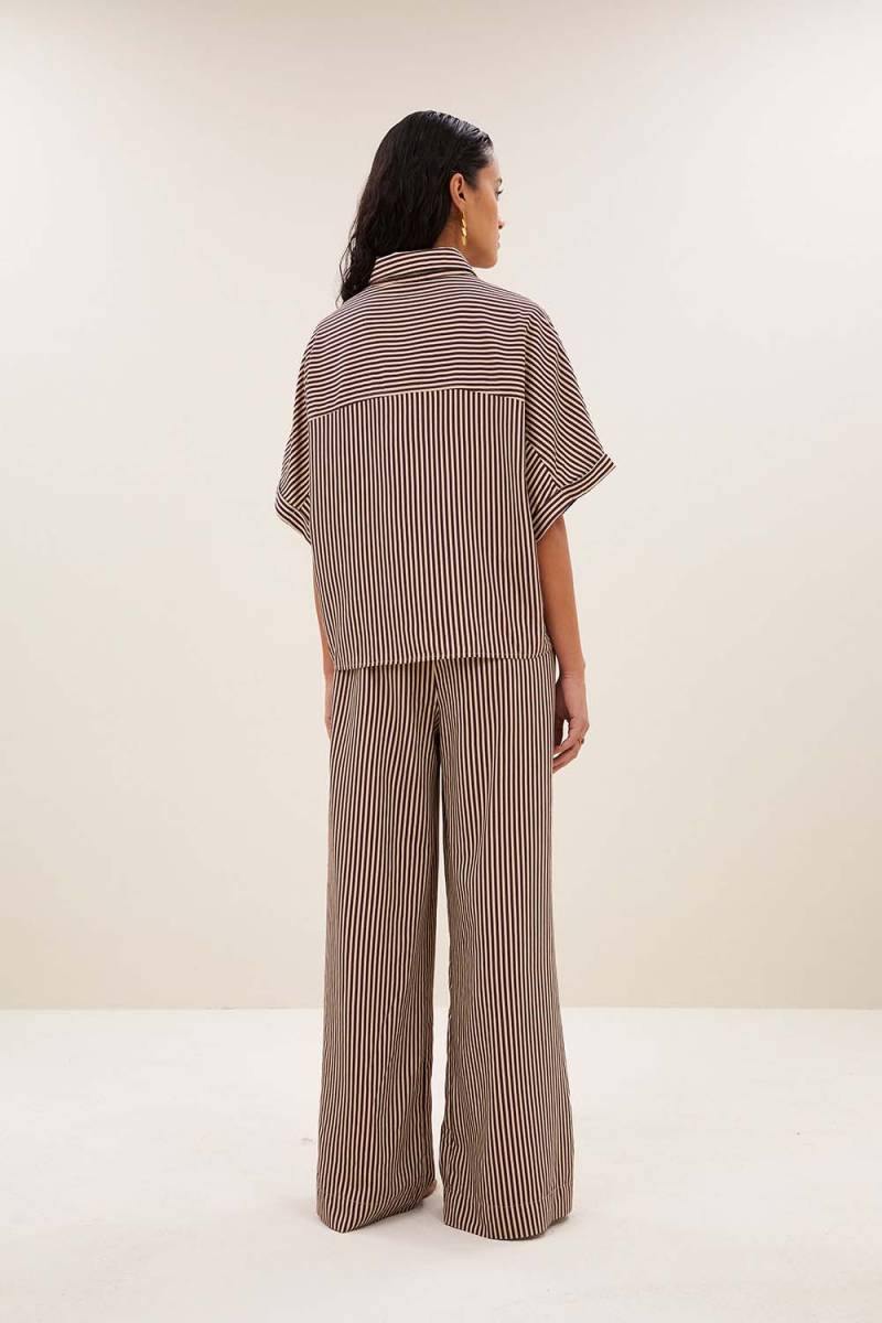 Sunny stripe blouse burgundy By-Bar Amsterdam - Afbeelding 6
