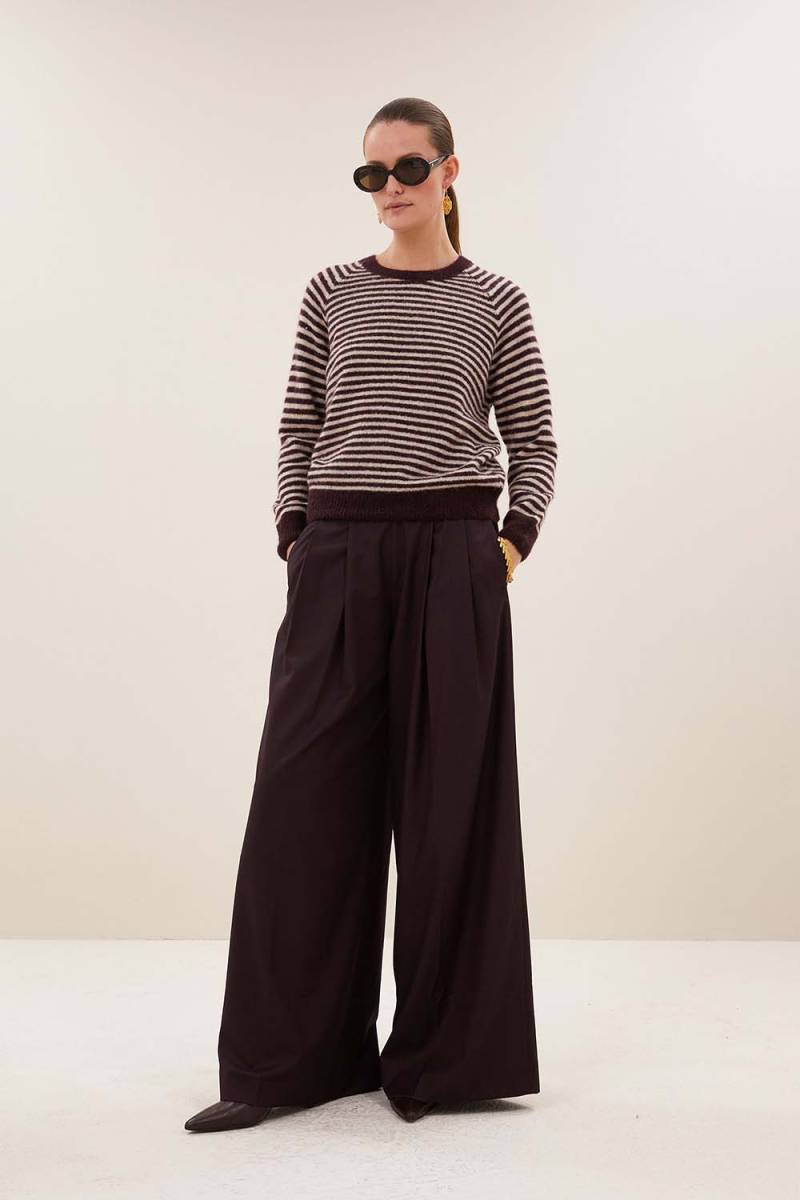 Sally stripe pullover burgundy By-Bar Amsterdam - Afbeelding 3