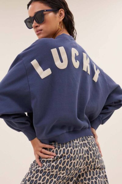 Bibi lucky curve sweater blue By-Bar Amsterdam
