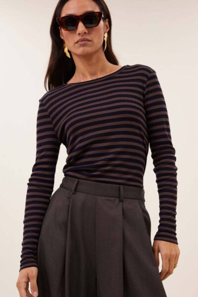 Basic ls rib top deep stripe By-Bar Amsterdam